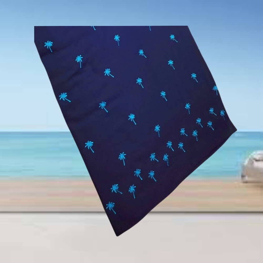 Navy Palm Tree Wrap Cover Up by La Leela – Lightweight & Beachy – Gift Idea - Picture 2 of 5